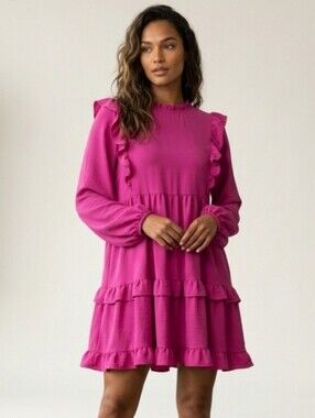 JODIFL Ruffle Pink Dress